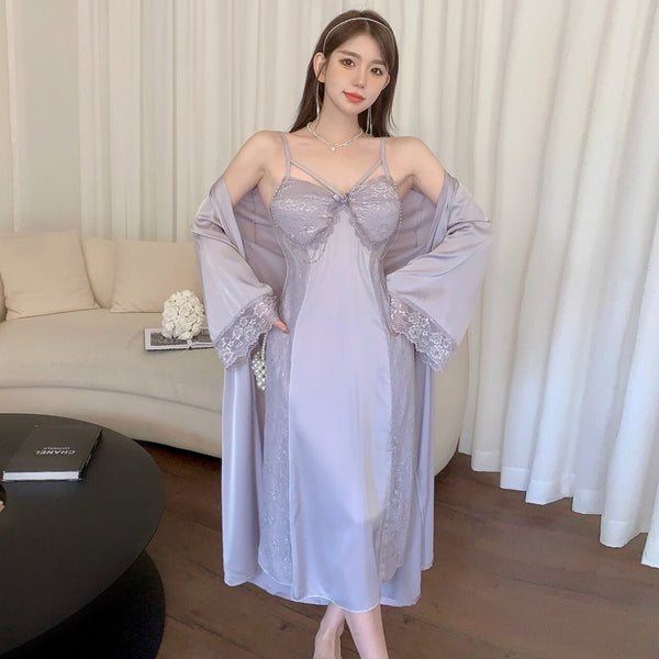 French Style Nightgown Women's Lace Strap Two-piece Set