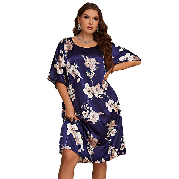 Plus Size Mid-Length Printed Nighty