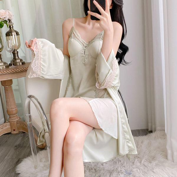 Ice Silk Two-Piece Night Gown